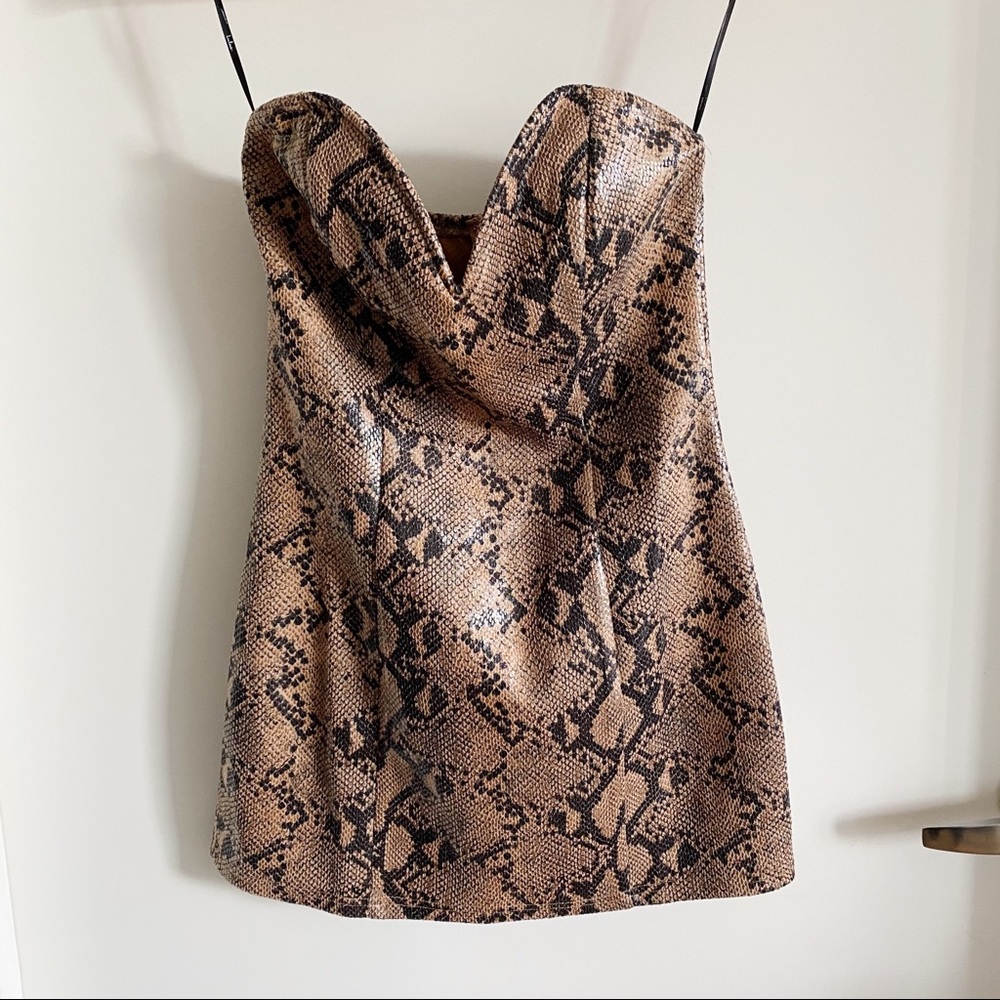 NWT Lulu's Wild Snake Vegan Leather Mini Dress